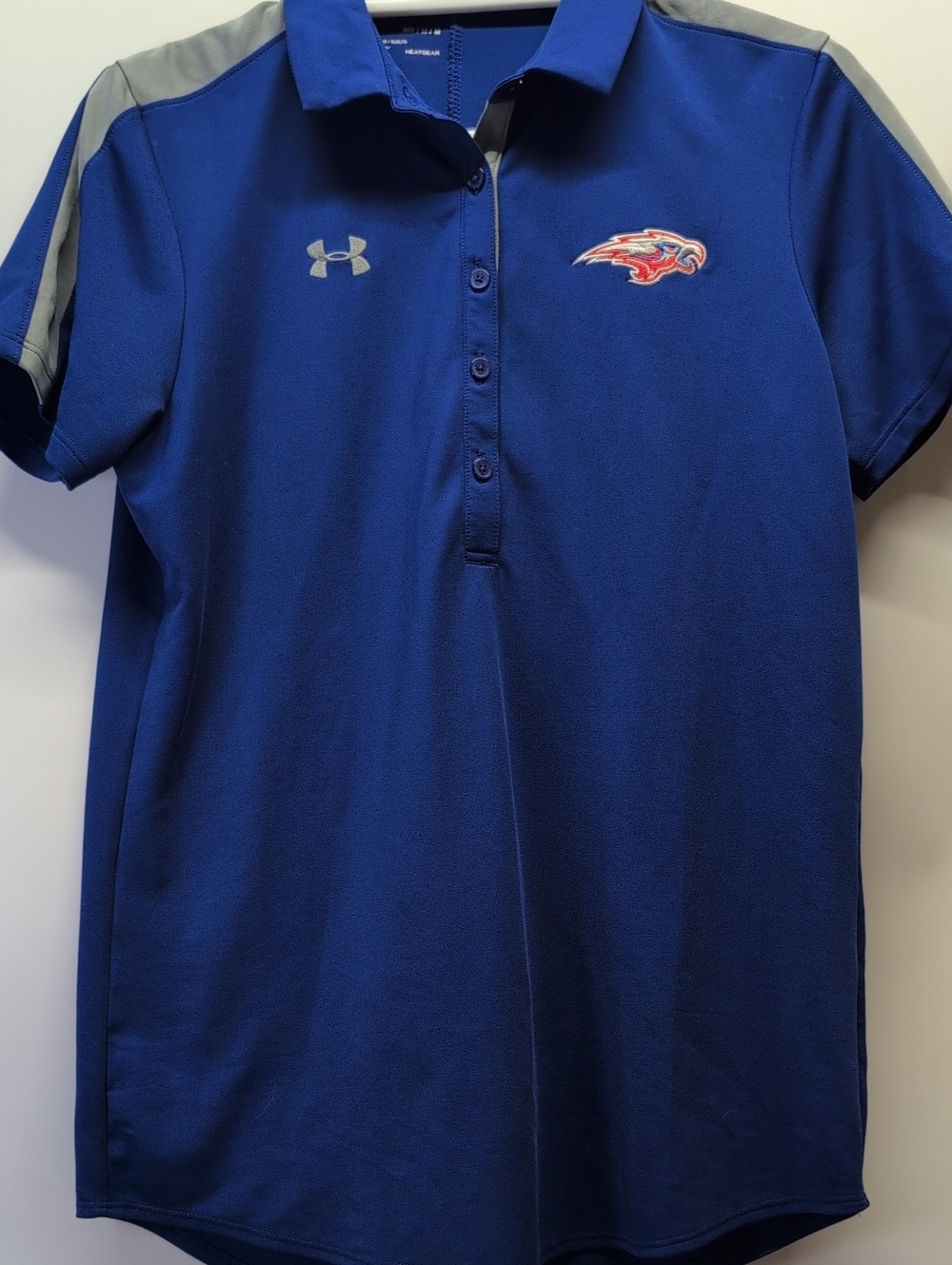 Under Armour Royal Blue Polo with Grey Shoulder Accents